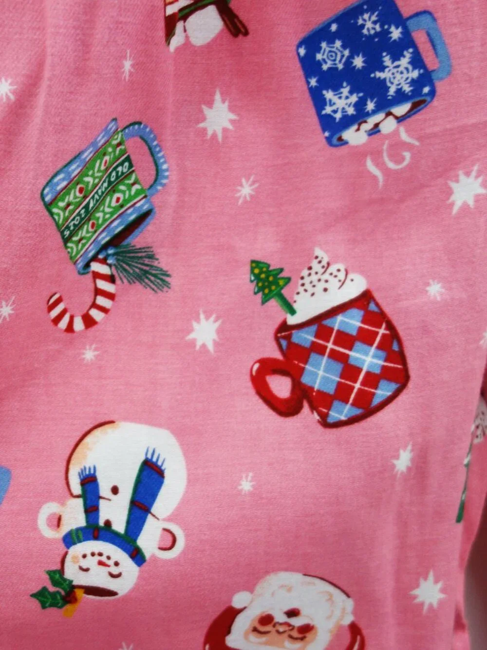 Old Navy Women's Pink Mugs Fun Flannel Pants Pajamas (M) NWT!